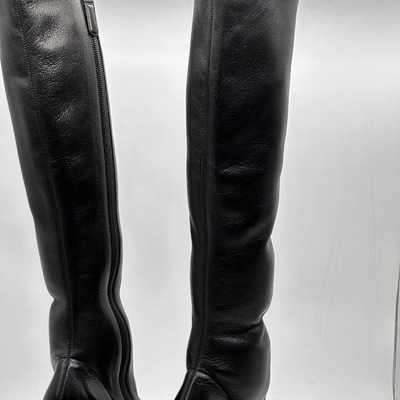 CHANEL 21B Stretch Leather CC Curved Heel Knee High Tall Boots - Picture 10 of 16